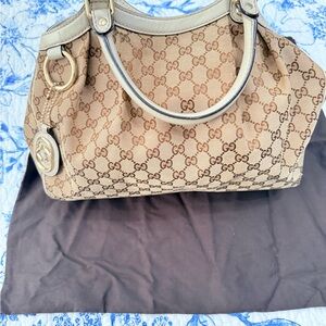 Gucci Beige Monogram Tote Bag